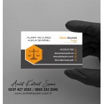avukatlık kartvizit örnekleri, avukat kartvizit sipariş, turuncu renk avukat kartvizit, sade kartvizit
